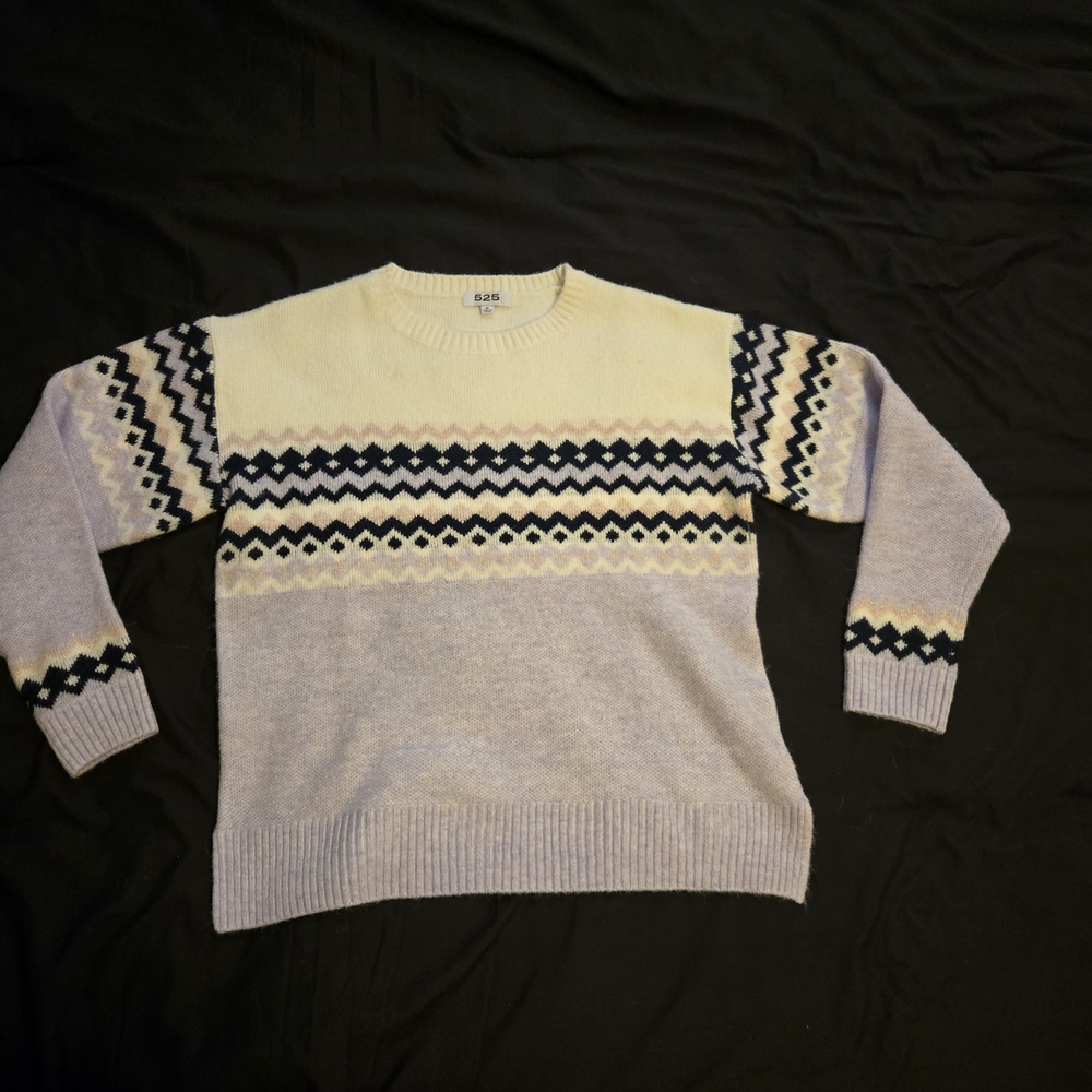 Lavender Pink Cream Oversized Sweater